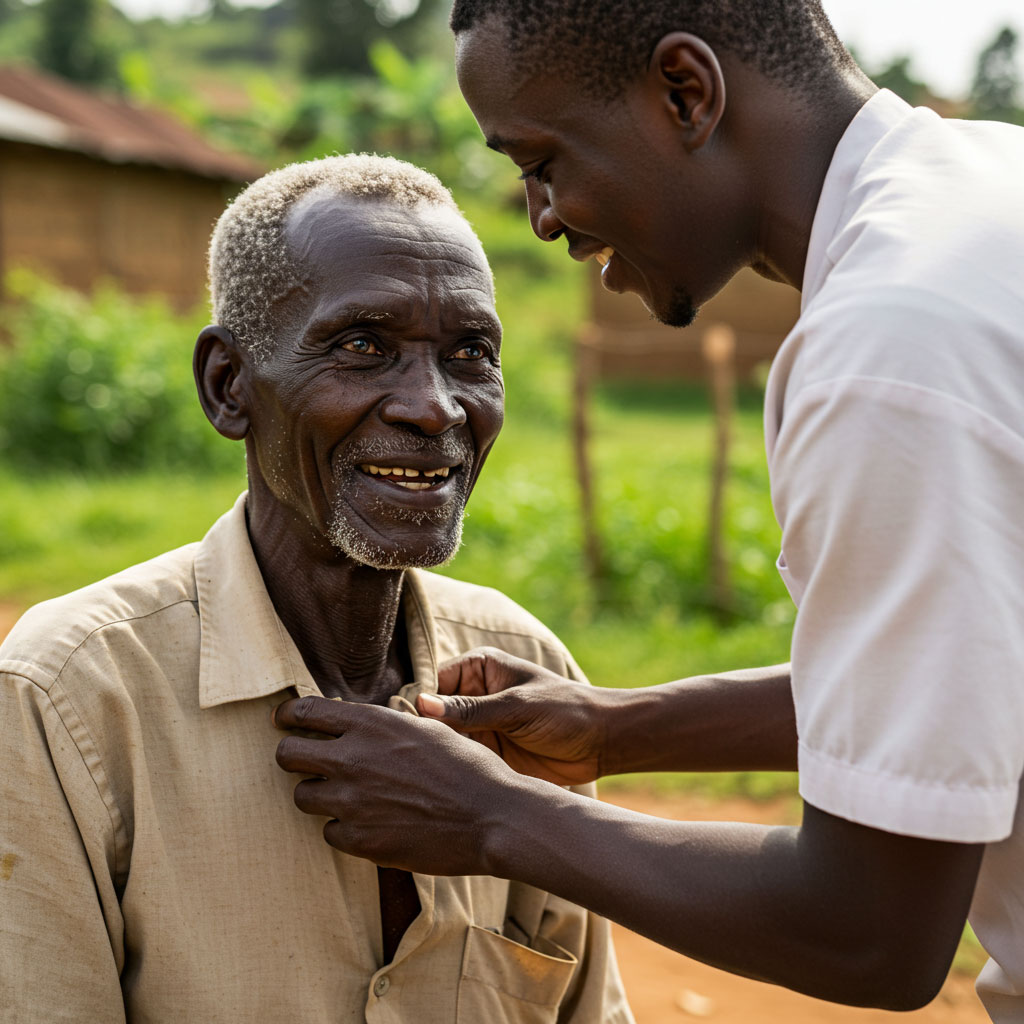 Volunteers working with Lusi Namatovu Foundation in Rakai, Uganda.